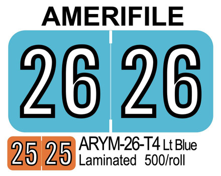  2026 AMERIFILE ARYM-26-T4 Lt Blue Laminated 500/roll 