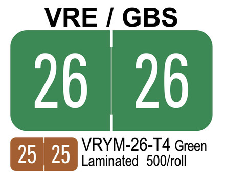  2026 VRE / GBS VRYM-26-T4 Green Laminated 500/roll 