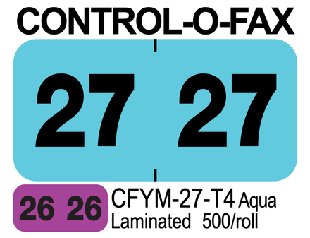 2027 CONTROL-O-FAX CFYM-27-T4 Aqua Laminated 500/roll