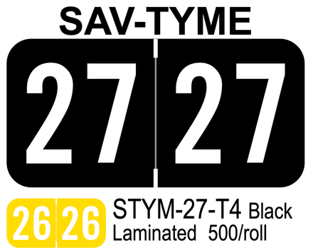 2027 SAV-TYME STYM-27-T4 Black Laminated 500/roll