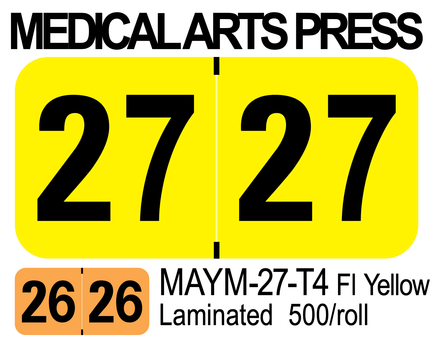 2027 MEDICAL ARTS PRESS MAYM-27-T4 Fl Yellow Laminated 500/roll