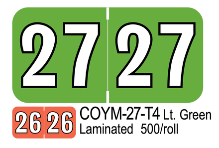 2027 COLWELL COYM-27-T4 Lt. Green Laminated 500/roll 