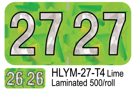 2027 HOLOGRAPHIC HLYM-27-T4 Lime Laminated 500/roll