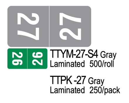 2027 SMEAD TTYM-27-S4 Gray Laminated 500/roll
