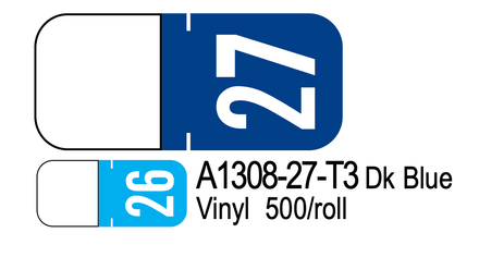  2027 TAB PRODUCT A1308-27-T3 DK Blue Vinyl 500/roll 