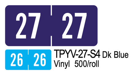 2027 TAB PRODUCT TPYV-27-S4 DK Blue Vinyl 500/roll