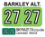  2027 BARKLEY ALT. BKYM-27-T4 Lt Grn/Blk Laminated 500/roll 
