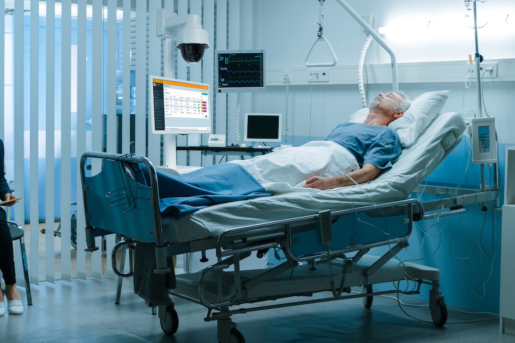 TeleView® Telesitting Cart in a healthcare environment