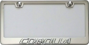 Toyota Corolla Marco de Tablilla 3D  en Acero Inoxidable