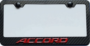  Honda Accord 3D Red  Script Simulated Carbon Fiber Frame