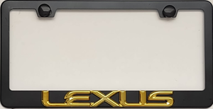  Lexus 3d Gold Script  Stainless Steel License Frame.