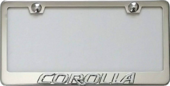  Toyota Corolla Marco de Tablilla 3D  en Acero Inoxidable