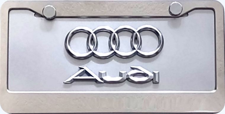 AUDI 3D Chrome Rings & Script  Novelty plate