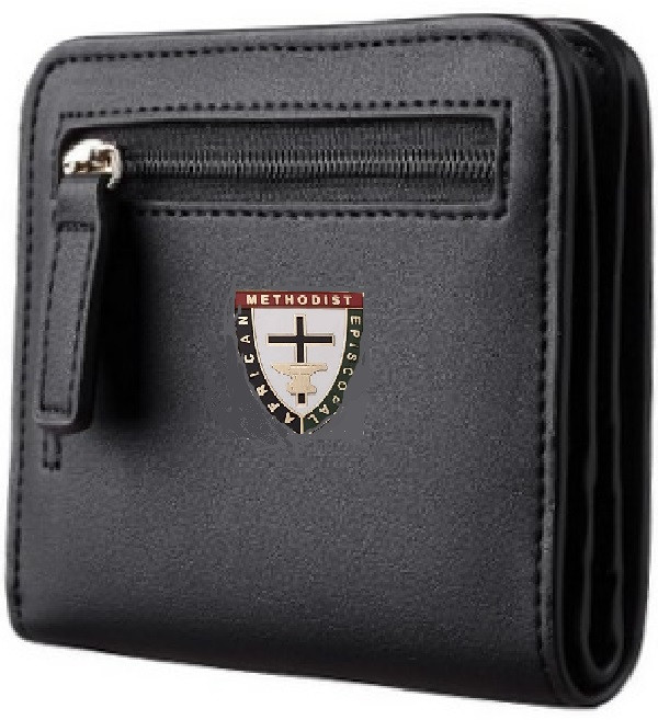 A.M.E.  Woman's  Black Faux Leather  Mini Wallet 
