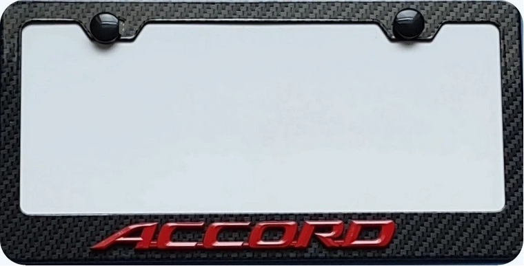  Honda Accord 3D Red  Script Simulated Carbon Fiber Frame