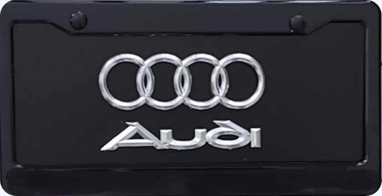  Audi 3D Rings & Script Black License Plate 