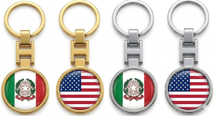 ITALY/USA  Flag  Key Chain