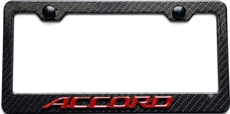  Honda Accord  Rojo 3D Marco de Tablilla Estilo Fibra de Carbono