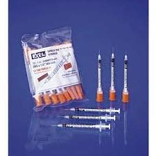 Insulin Syringe - 0.5cc - 29G x 1/2 inch (Box of 100) Exel 26028