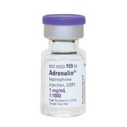 Adrenaline IV Injection 1mg/mL - 1mL (Pack of 25) Adrenaline IV Injection 1mg/mL - 1mL (Pack of 25)