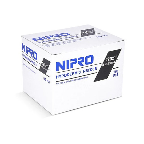 Needle - 22G x 1 inch (Box of 100) Nipro # AH+2225-1M