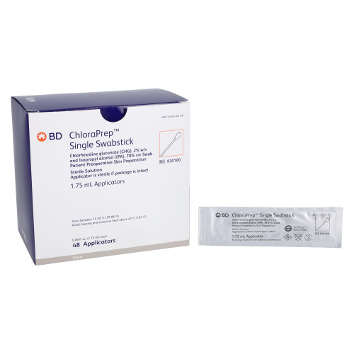 ChloraPrep Swabstick 2% / 70% Chlorhexidine Gluconate / Isopropyl Alcohol NonSterile 1.7ML 48/Box BD#930100