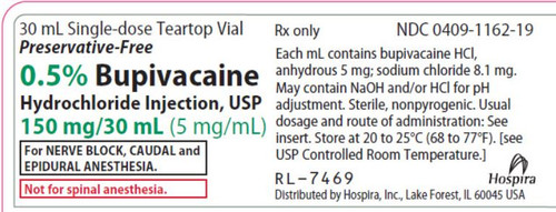 Bupivacaine 0.5% Injection 30ml  P/F SDV  - EA