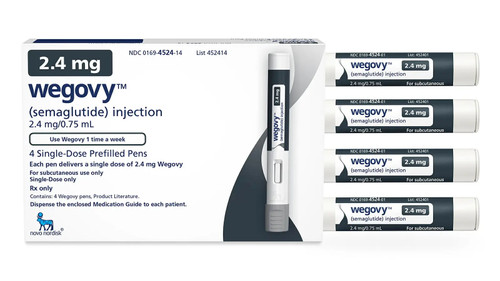 Wegovy Semaglutide 2.4mg/0.75ml Injection Prefilled Injection Pen 4/bx