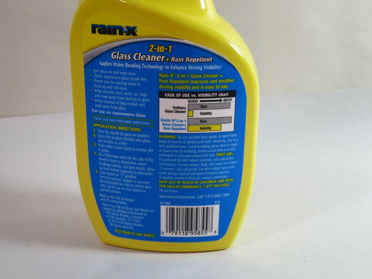 Rain-X 2-in-1 Glass Cleaner + Rain Repellent 23oz