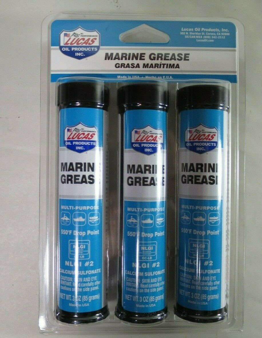 Lucas 10682 Oil Marine Grease 1 Package of 3 x 3oz Tubes 3 Total Cartridges