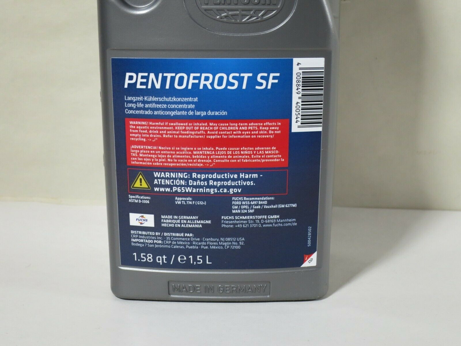 Pentofrost 8114107 SF G12 Coolant Antifreeze Made in Germany