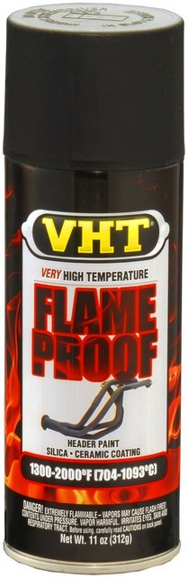 VHT SP102 High Temp Paint; FlameProof 11oz Aerosol Flat Black 1300-2000 deg