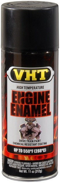 VHT SP130 High Temp Paint; Engine Enamel 11oz Aerosol Flat Black 550°F
