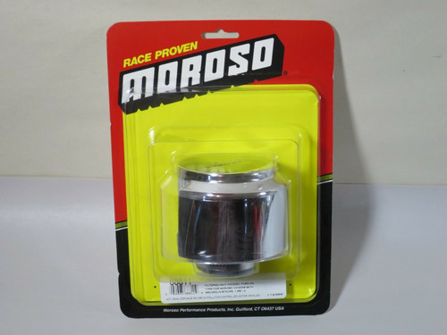 Moroso 68811 Valve Cover Breather - Clamp On - 1.375" ID - Chrome - Half Hood