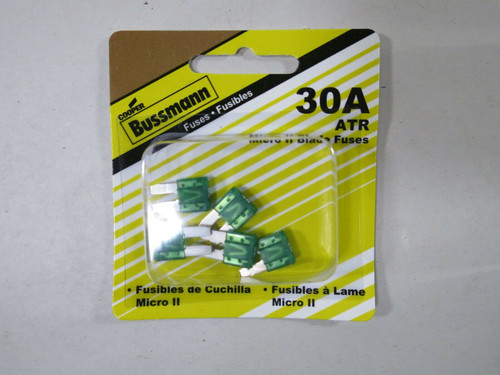 Eaton Bussman ATR-30 Amp Blade Fuse 5 Per Card BPATR30RP