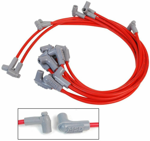 MSD 31359 Chevy 262 - 400 8.5mm Red Spiral Core 90¼ HEI Spark Plug Wire Set, Classic Survivor, Classicsurvivor, Specialized Engine Parts, jamhook503, hpc503