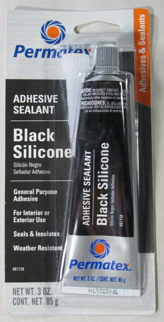 Permatex 81158 Black Silicone Adhesive Sealant - 3 oz. Tube, 686226811585, Classic Survivor, Classicsurvivor, Specialized Engine Parts, jamhook503, hpc503