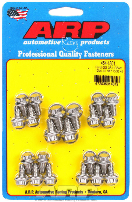 ARP 454-1801 Stainless Oil Pan Bolts Small Block Ford 302/351W 12 Point Head, 672036014643, Classic Survivor, Classicsurvivor, Specialized Engine Parts, jamhook503, hpc503