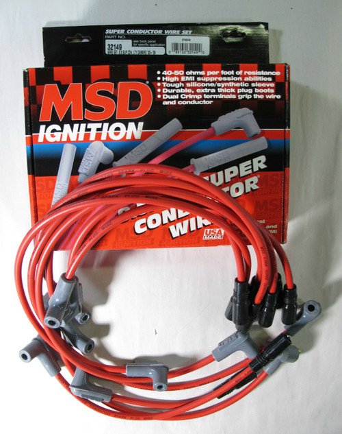 MSD Ignition 32149 Super Conductor LT1 8.5mm Red 90¼ Stock Spark Plug Wire Set, Classic Survivor, Classicsurvivor, Specialized Engine Parts, jamhook503, hpc503