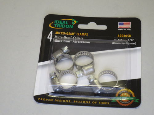 Ideal Tridon 6206058 Hy-Gear Clamps 5/16" to 5/8" Carded Four-Pack