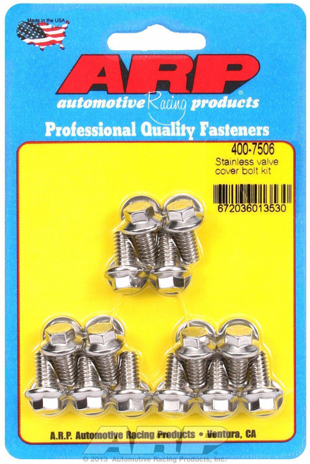 ARP 400-7506 Valve Cover Bolt Kit Stainless 1/4-20 Thread Size Set of 14
