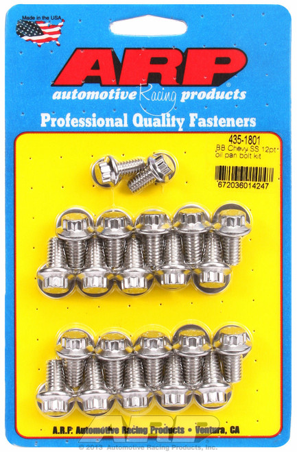 ARP 435-1801 Oil Pan Bolt Kit Stainless 12-Pt Polished