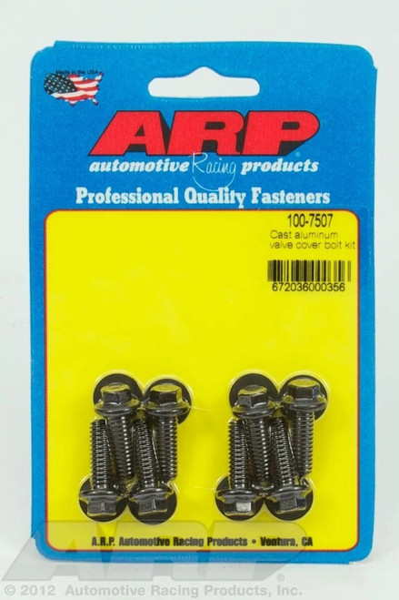 ARP 100-7507 Valve Cover Bolt Kit Hex Black - 8pc - .812" UHL SBC