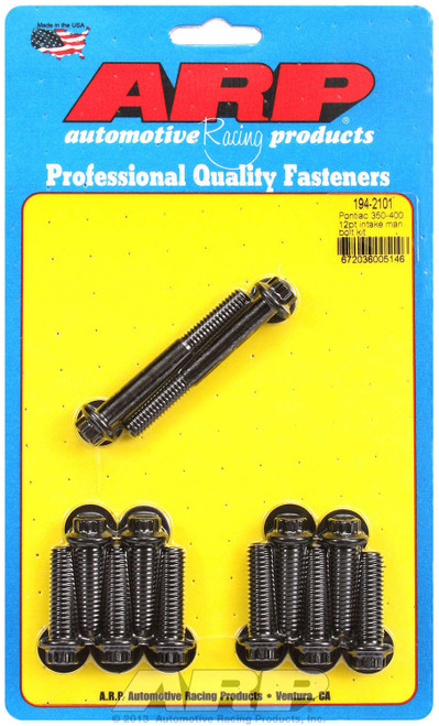 ARP 194-2101 Intake Manifold Bolt Kit 12-pt Black Oxide Uses 3/8 Socket