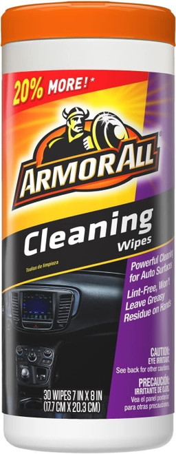 Armor All 17497C Car Cleaning Wipes Interior Clean Unscented (30 Count)