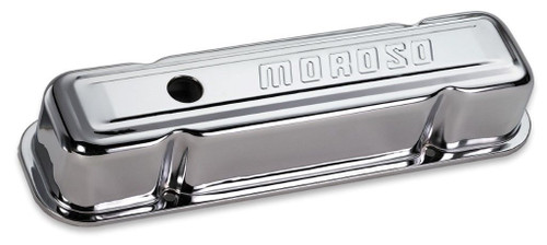 Moroso 68281 Chrome B/E Valve Covers Pontiac V8 Tall W/Baffle