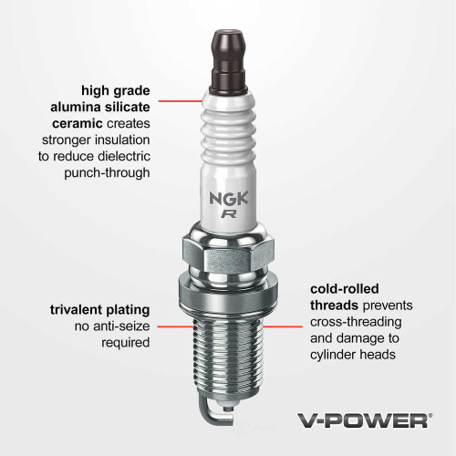 NGK 2851/GR5 V-Power Premium Power Spark Plugs 8-Pack
