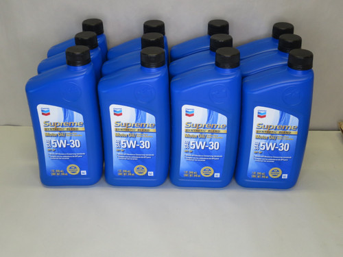 Chevron 212047 Supreme Synthetic Blend Motor Oil 5W-30 1-Qt Case of 12