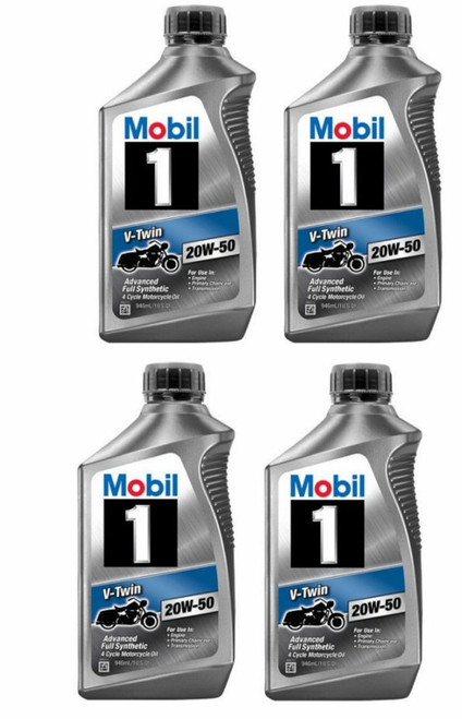 Mobil 1 112630 V Twin 20W-50 Full Synthetic Motorcycle Oil Case of 4