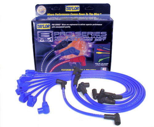 Taylor Cable 74602 Spark Plug Wire Set; Spiro Pro Blue 8mm Spiral Core for Chevy